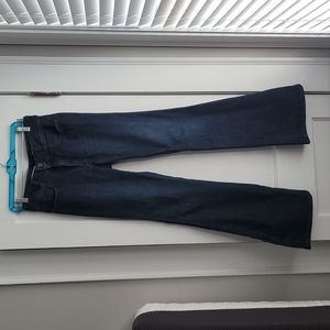 ANTHROPOLOGIE PILCRO AND THE LETTERPRESS SUPERSCRIPT DARK WASH FLARE JEANS 28